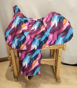 RES 2 für Westernsättel "Federn pink-blau"