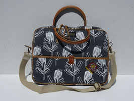 MONGOOSE Laptop Bag "Sugarbush Protea Cream/Charcoal" handcrafted