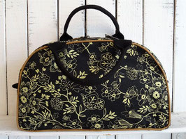Mongoose handcrafted Ladies Toiletry Bag Kulturtasche "Wild Flower Natural/Black"
