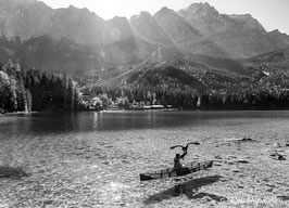 Eagle Wings - Protecting the Alps Ambassadors II (bw), Jacques Olivier Travers & Victor, Eibsee, German Alps 2018