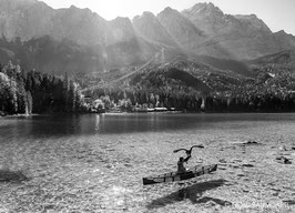Eagle Wings - Protecting the Alps Ambassadors II (bw), Jacques Olivier Travers & Victor, Eibsee, German Alps 2018