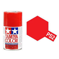 Peinture aérosol lexan Tamiya rouge 100 ml PS2