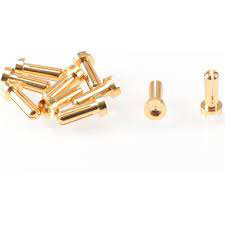 Fiche male or 4mm RUDDOG longueur 14 mm  (x10)