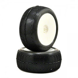 Pneus AKA IMPACT soft sur jantes EVO blanches (x2)