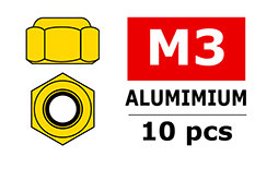 Ecrou M3 Nylstop Or Alu (10pcs)