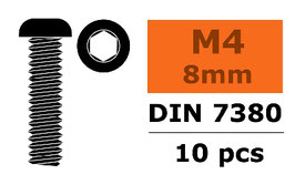 Vis à tête bombée - Six-pans - M4X8 - Acier - (10 pcs)