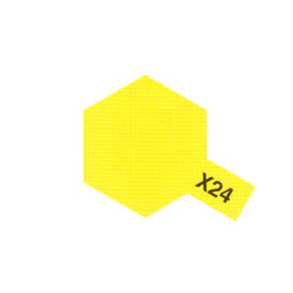 Pot de peinture acrylique Tamiya jaune translucide X-24 10 ml