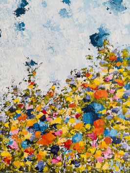 Oeuvre originale de l'artiste LaRoche       Titre: Fleurs au vent             Grandeur: 18 x14 pouces