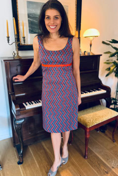 Kleid Daisy hier im Muster "Mosaik" Rot/Lila