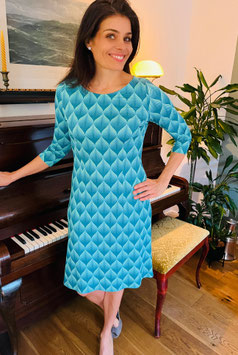 Kleid Piarella  hier im Kuster "Missy Crépe" petrol/grün