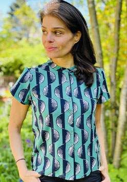 Bluse Jersey hier in "Waves sea green"