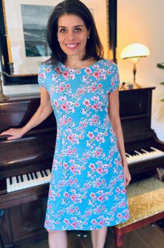 Kleid Piarella  hier im Kuster "Japan" Crépe sky/rosa