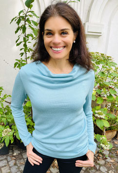 Pulli Emily hier im Stoff "Merinostrick-Aqua"