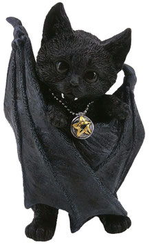 Katze schwarz mit Umhang