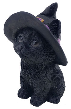 Katze schwarz mit Hut
