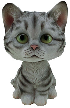 Wackelkopf - Katze grau