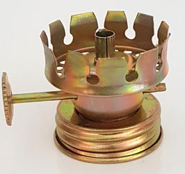 Ersatz Brenner mit Verschraubung für Öllampe  Höhe 14,5 cm, für Rundocht 3 mm Höhe 24 mm Gewinde Durchm.  16 mm mit Ring