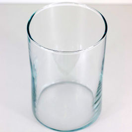 Zylinder klar mit Boden Höhe ca. 185 mm  Außen Durchmesser 100 mm Borosilikat Glas Kanten geglättet Wandstärke 2,5 mm