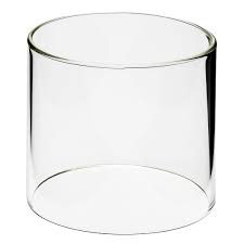 Zylinder klares Borosilikat Glas ohne Boden Höhe ca. 200 mm  Außen Durchmesser 140 mm Glas Wandstärke 5 mm Kanten geglättet