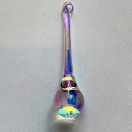 Glastropfen zum hängen Glas irisierend transparent Glasträne Fensterdekoration Länge ca. 8 cm Durchmesser 2 cm Oberstdorfer Glashütte
