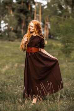 Kurzarmkleid Melisande, braun