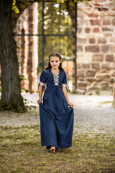 Sommerkleid Prinzessin Denise, blau/natur