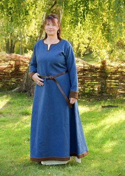 Wollkleid Lykke, blau-braun