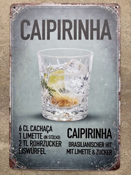 Caipirinha Blechschild – Retro Cocktail Metallschild Vintage Bar Deko Schweiz Shop Kaufen