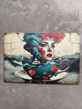 Retro Blechschild Kunst Wandbild – Vintage Metallschild Wanddeko | Design Metallbild Schweiz