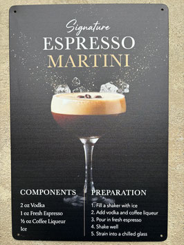 Espresso Martini Blechschild – Vintage Cocktail Metallschild Retro Bar Deko Schweiz kaufen