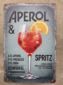Aperol Spritz Blechschild – Retro Cocktail Metallschild Vintage Bar Deko Schweiz kaufen Zürich Bern