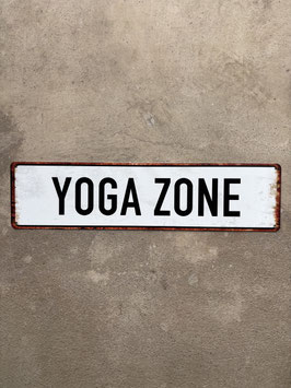 YOGA ZONE Deko Blechschild Wellness Schweiz Retro Schild Fitness Studio Einrichtung Vintage Metallschild