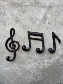 Gusseisen Wandhaken Notenschlüssel Schweiz Musikliebhaber Geschenkidee Musiknoten Design - Vintage Kleiderhaken & Dekohaken für Garderobe, Küche, Bad, Wohnzimmer oder Eingangsbereich