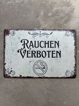 Vintage Blechschild Rauchen Verboten Wanddeko Schweiz kaufen Onlineshop – Nostalgisches Retro Metallschild
