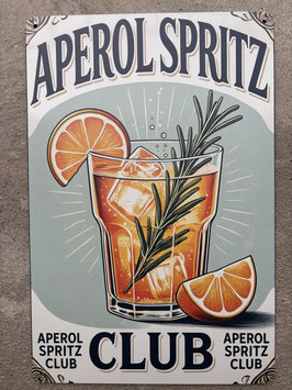 Aperol Spritz Blechschild Retro – Cocktail Metallschild Vintage Bar Deko Schweiz