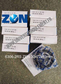 Roulement ZEN 6306-2RS 30x72x19mm