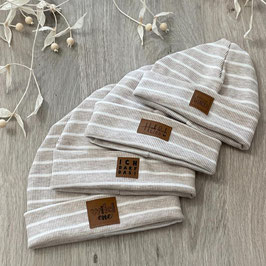 Beanies Streifen beige