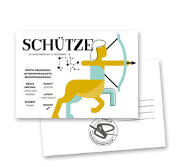 Postkarte: Sternzeichen SCHÜTZE