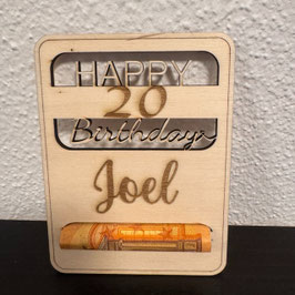 Geschenkkarte "Happy Birthday Geldrolle"