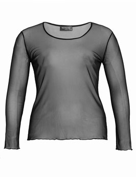 Langarm-T-Shirt Tüll schwarz
