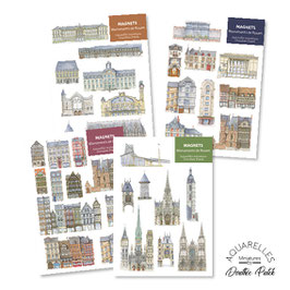 4 PLANCHES DE MAGNETS - Ville de Rouen
