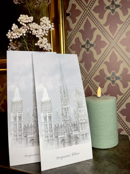Lot de 4 cartes postales "Joyeuses fêtes"