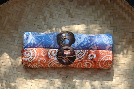 Zweier-Set: blau / orange mit Muschelornamenten