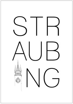 Poster  3 / Straubing Schrift mit Turm