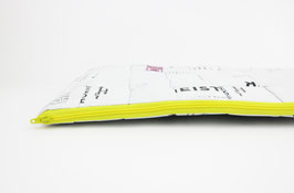 White Laptop Case with yellow Zipper