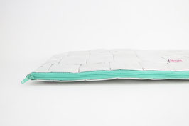 Silver Laptop Case with turquoise Zipper