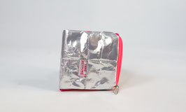 Mini Wallet Silver and Neon Pink
