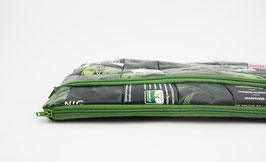 Green and Black Laptop Case, oliv Zippers