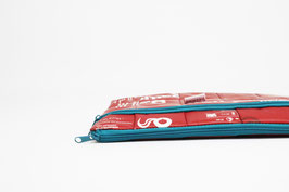 Red Laptop Case with dark turquoise Zipper