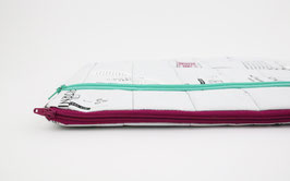 White Laptop Case with magenta and turquoise Zipper